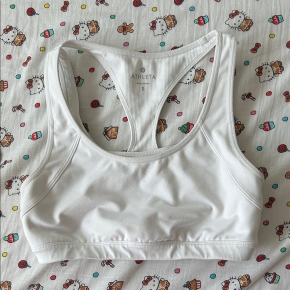 SOLD Woman’s Athleta Sports Bra White EUC - Picture 1 of 5